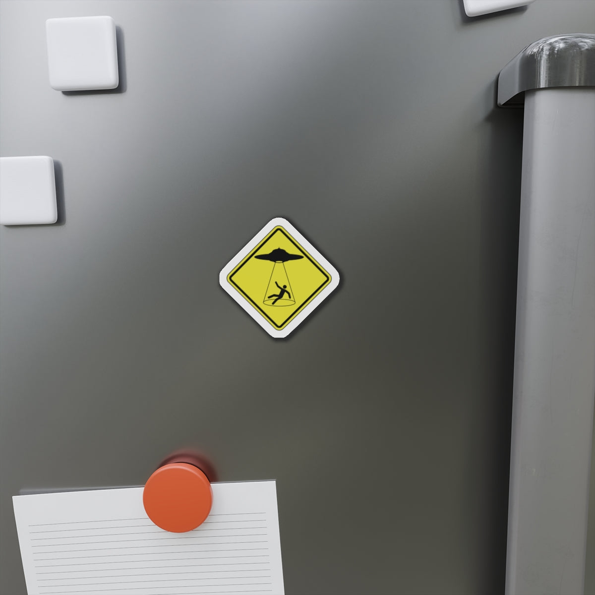 CAUTION UFO. Die-Cut Magnets