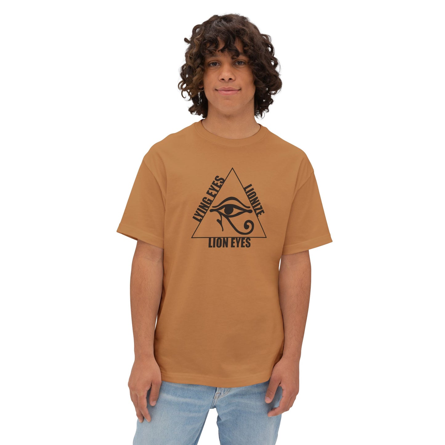 LYING EYES LIONIZE LION EYES. Unisex Oversized Boxy Tee