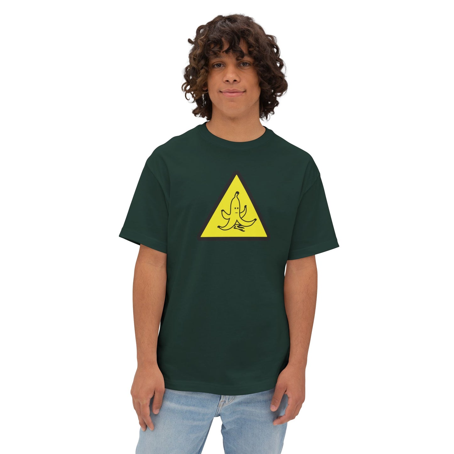 CAUTION BANANA PEEL. Unisex Oversized Boxy Tee