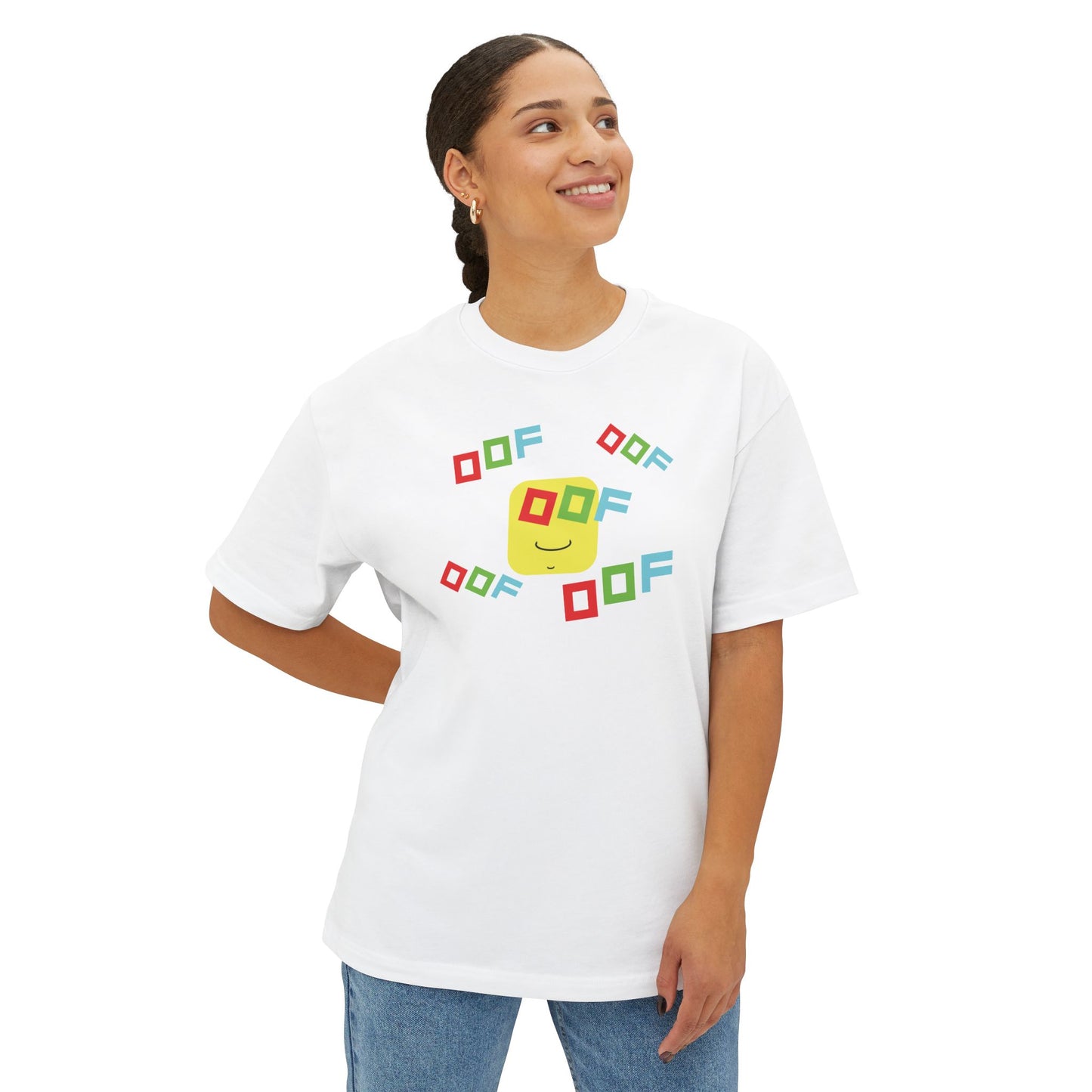 ROW BLOCKS OOF. Unisex Oversized Boxy Tee