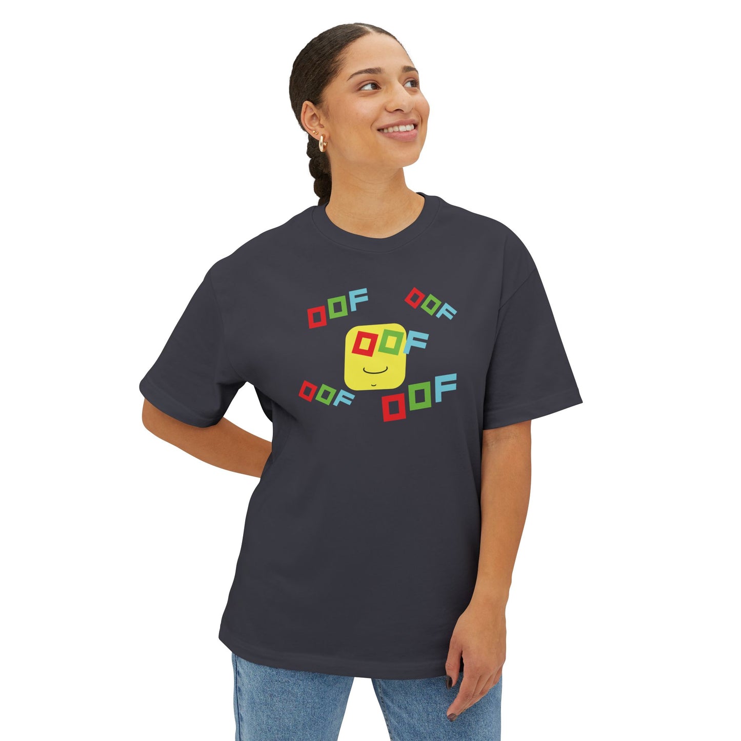ROW BLOCKS OOF. Unisex Oversized Boxy Tee