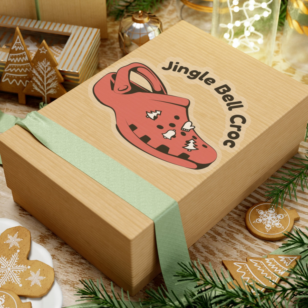 JINGLE BELL CROC. Kiss-Cut Stickers