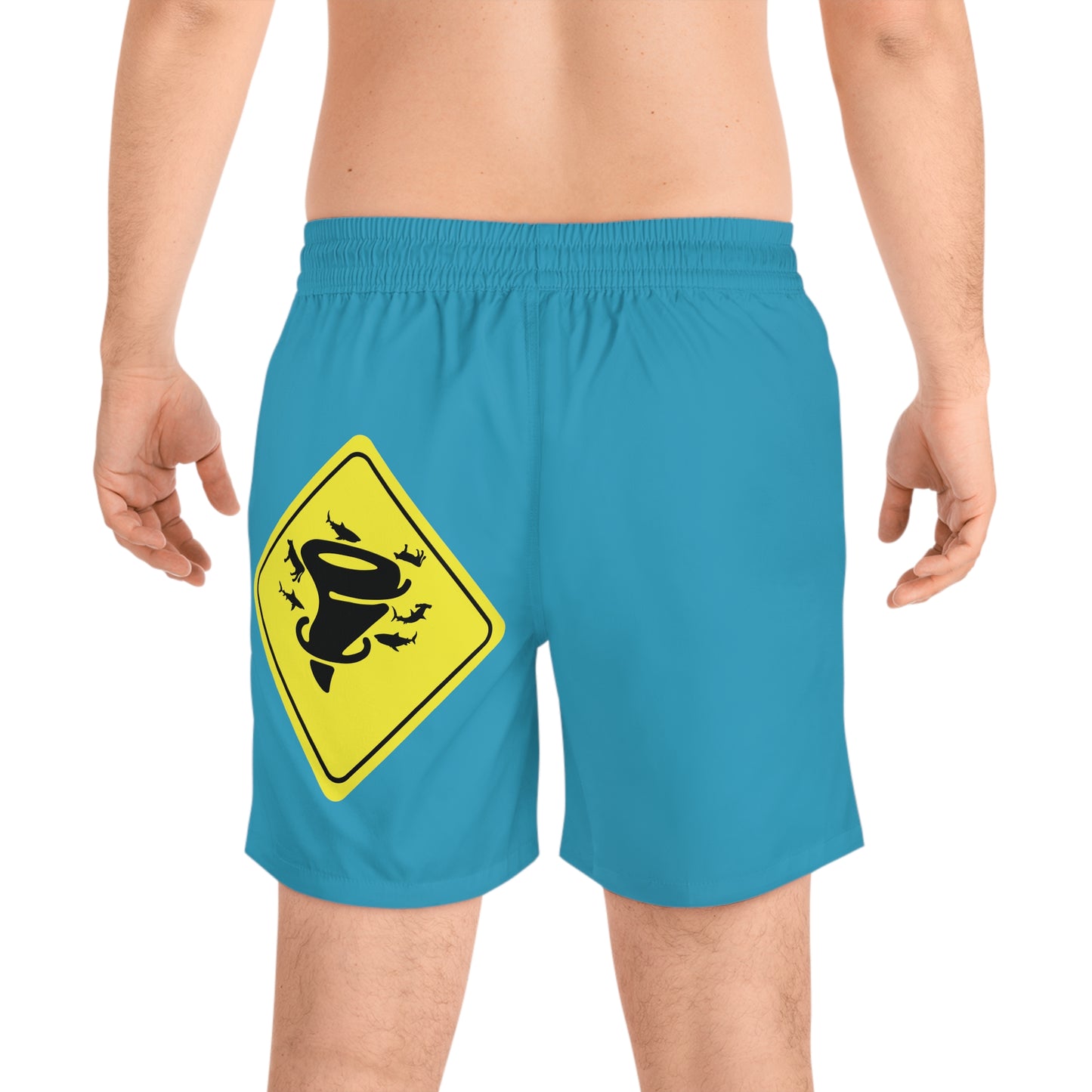 COW SHARK TORNADO. Men's Mid-Length Swim Shorts (AOP)
