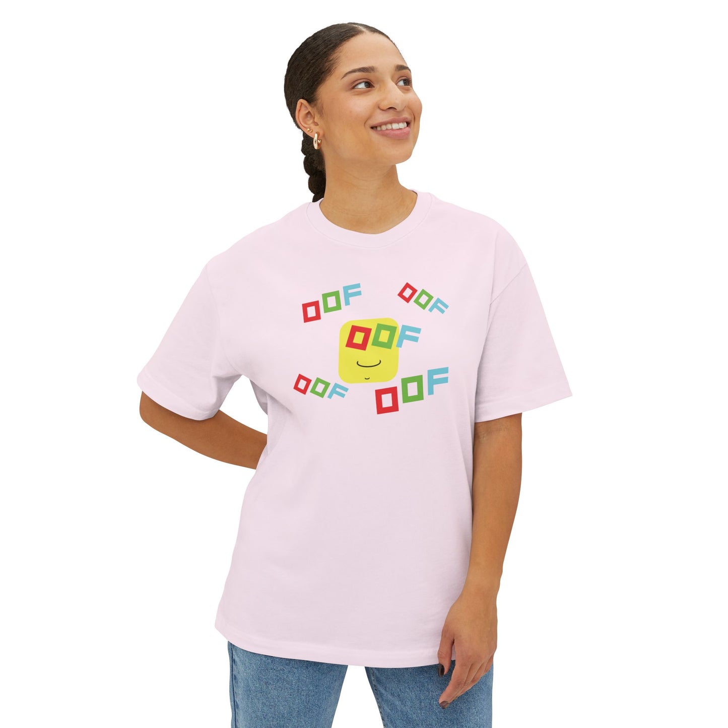 ROW BLOCKS OOF. Unisex Oversized Boxy Tee