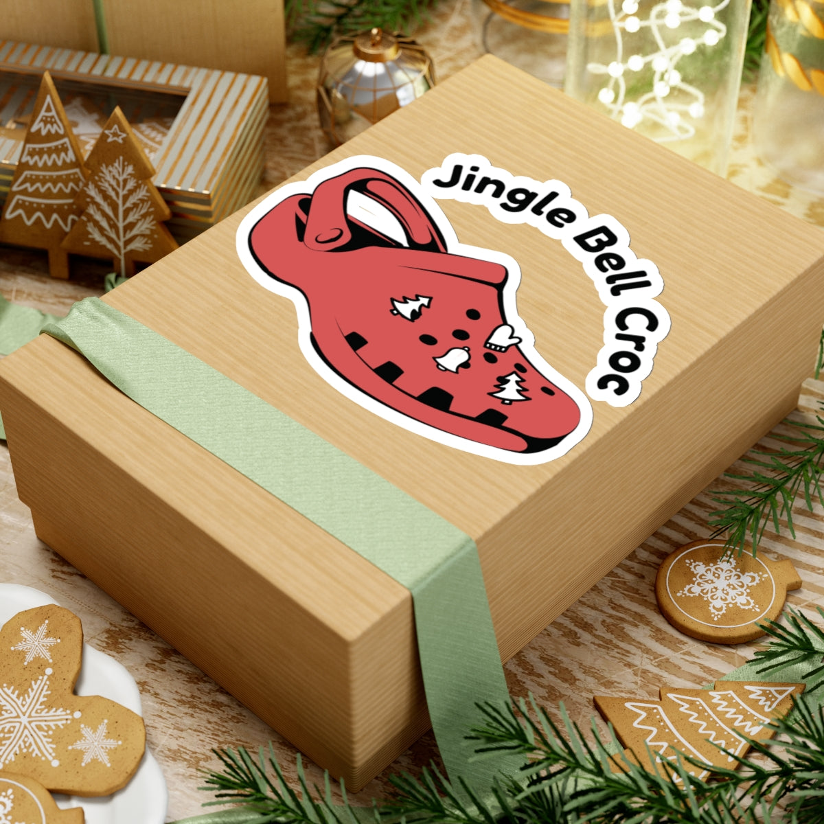 JINGLE BELL CROC. Kiss-Cut Stickers