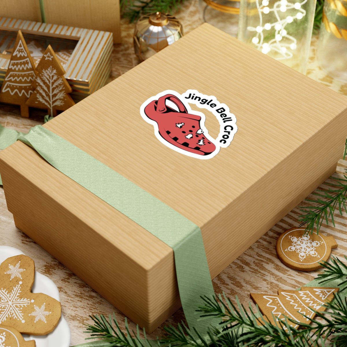JINGLE BELL CROC. Kiss-Cut Stickers