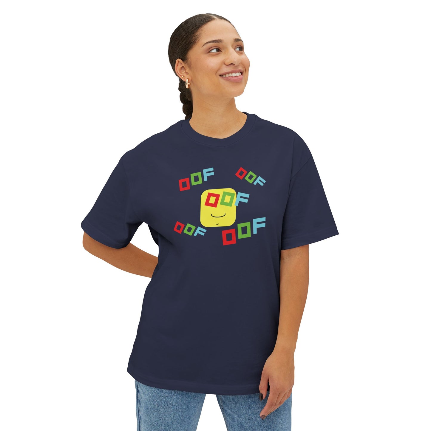 ROW BLOCKS OOF. Unisex Oversized Boxy Tee