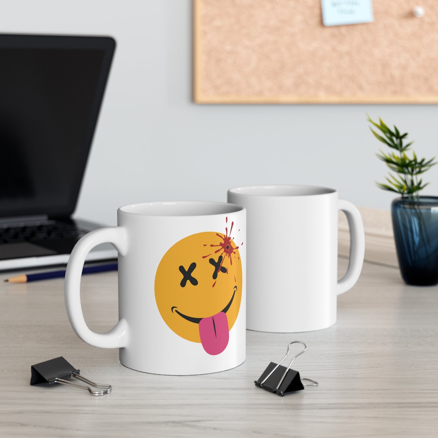 NOT SO HAPPY FACE. Mug 11oz