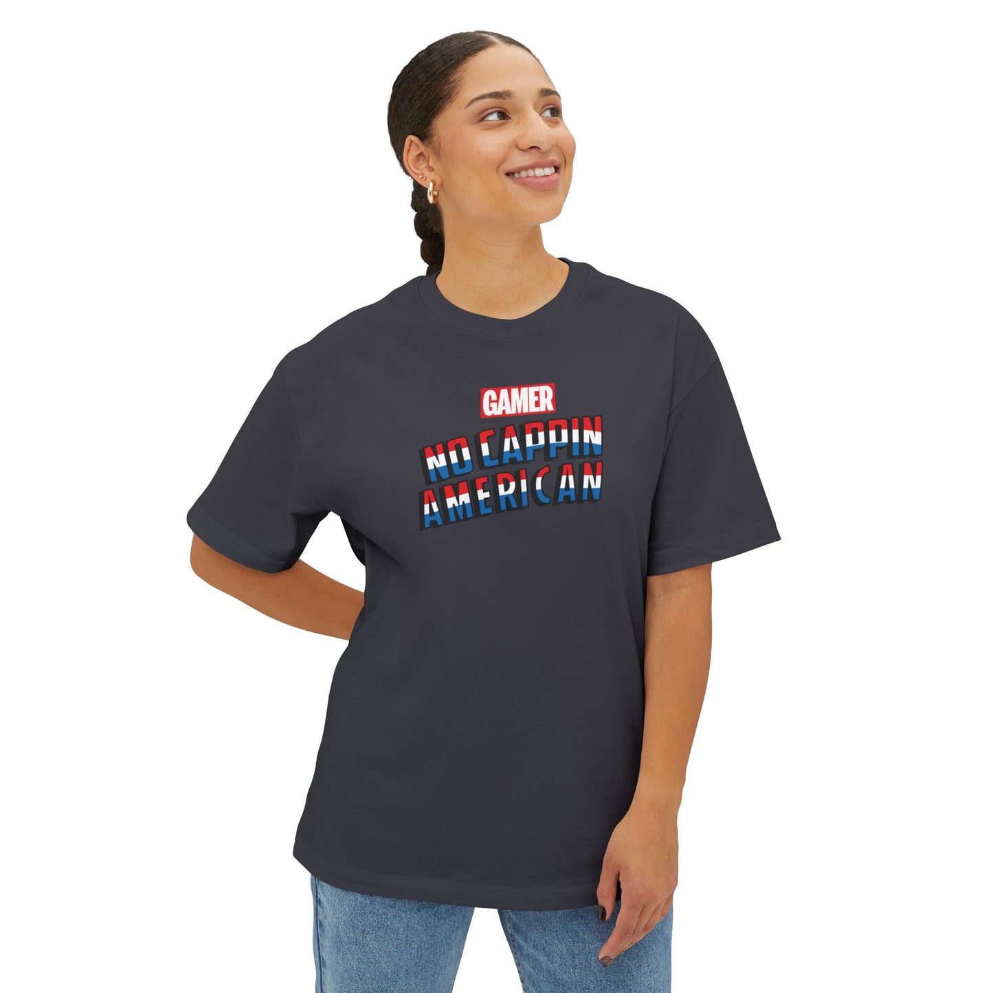 NO CAPPIN AMERICAN. Unisex Oversized Boxy Tee