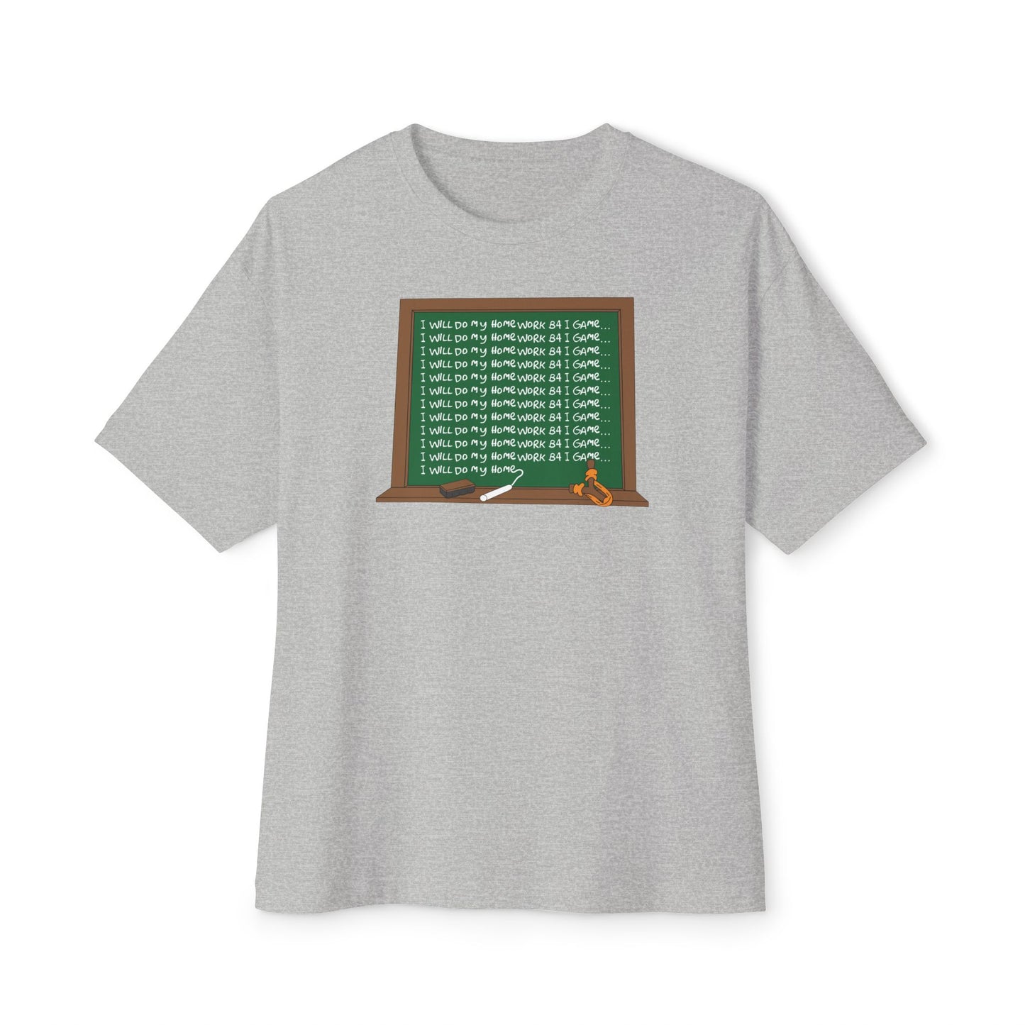 I WILL DO MY HOMEWORK B4 I GAME. Unisex Oversized Boxy Tee