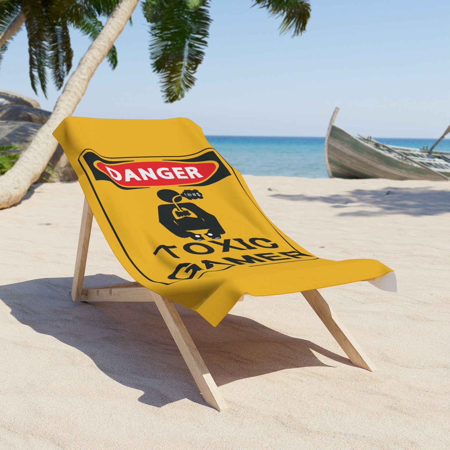 TOXIC GAMER !@#$. Beach Towel