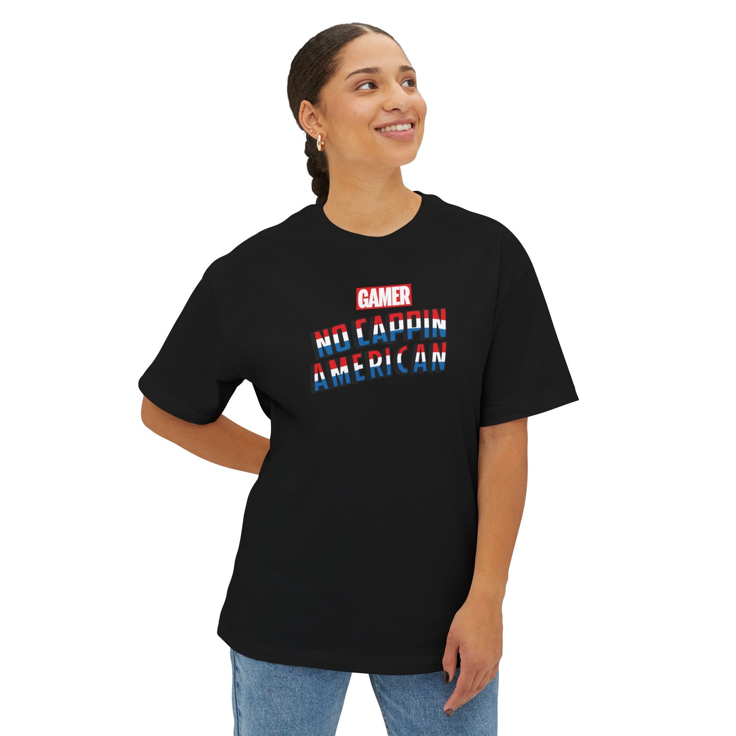 NO CAPPIN AMERICAN. Unisex Oversized Boxy Tee