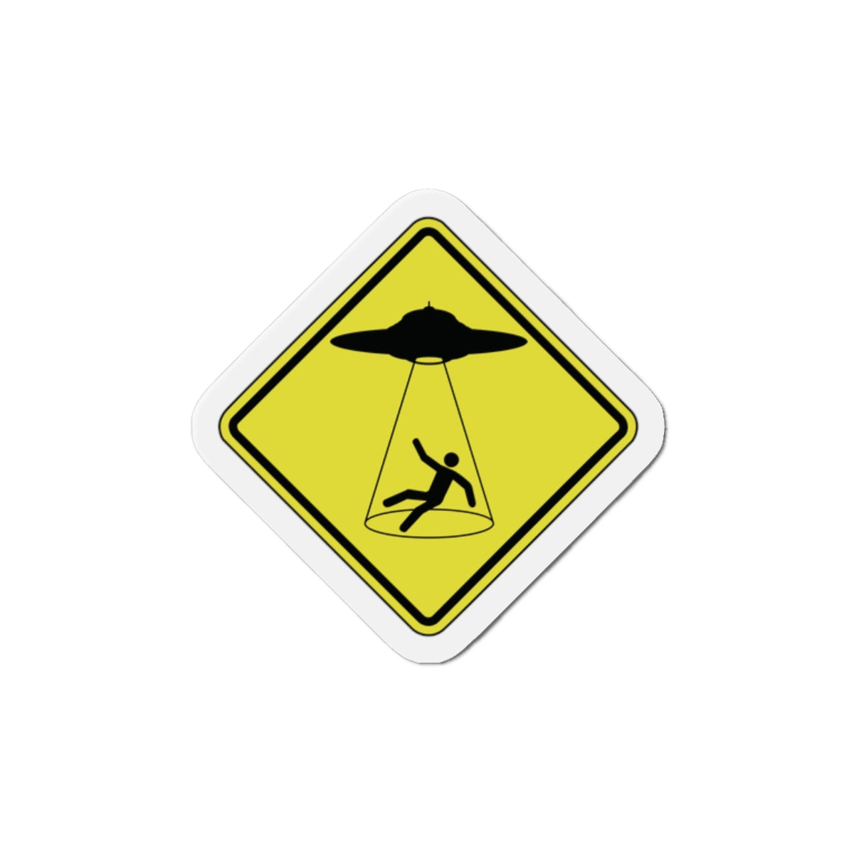 CAUTION UFO. Die-Cut Magnets
