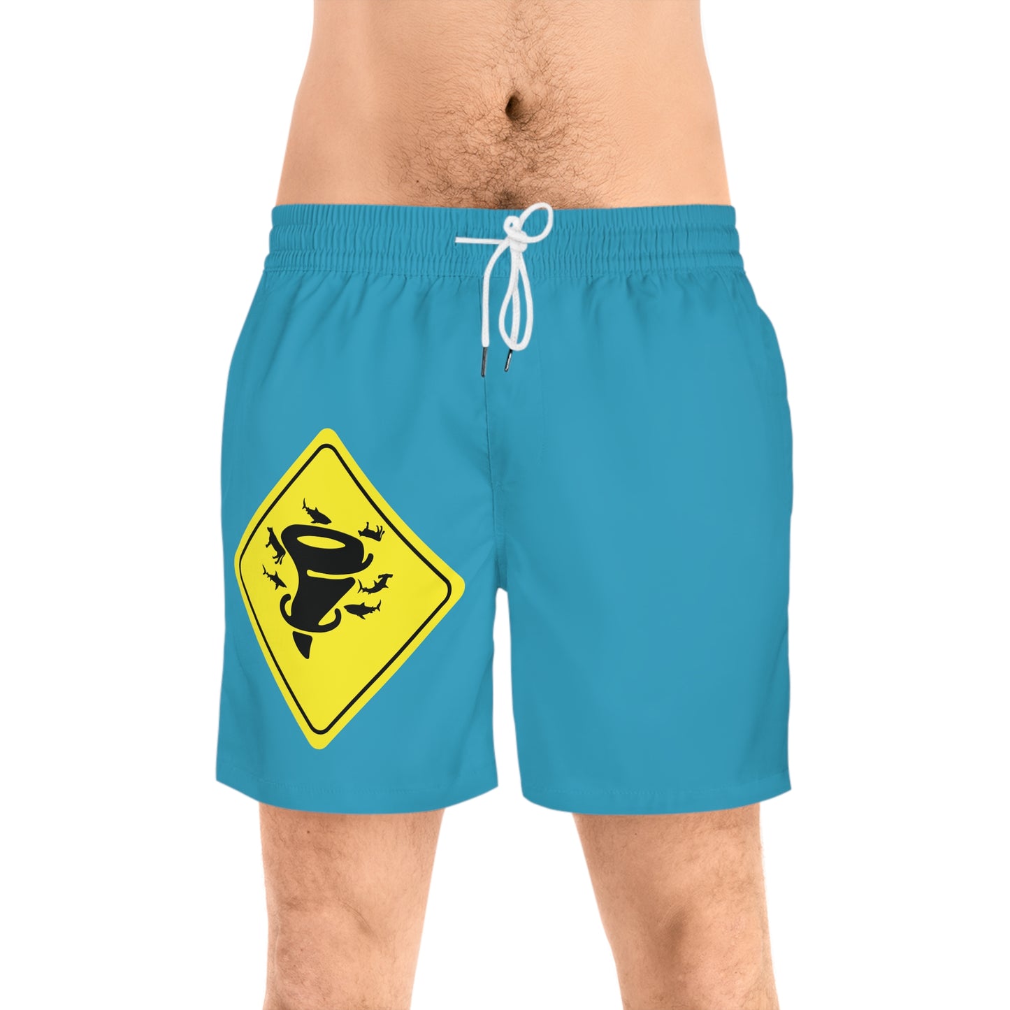 COW SHARK TORNADO. Men's Mid-Length Swim Shorts (AOP)