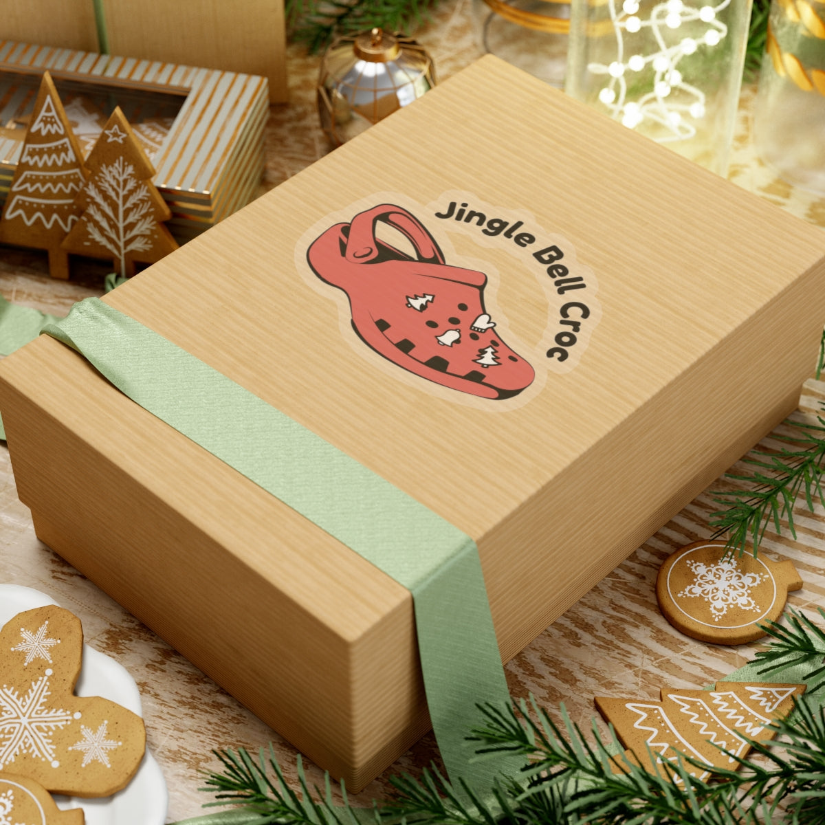 JINGLE BELL CROC. Kiss-Cut Stickers
