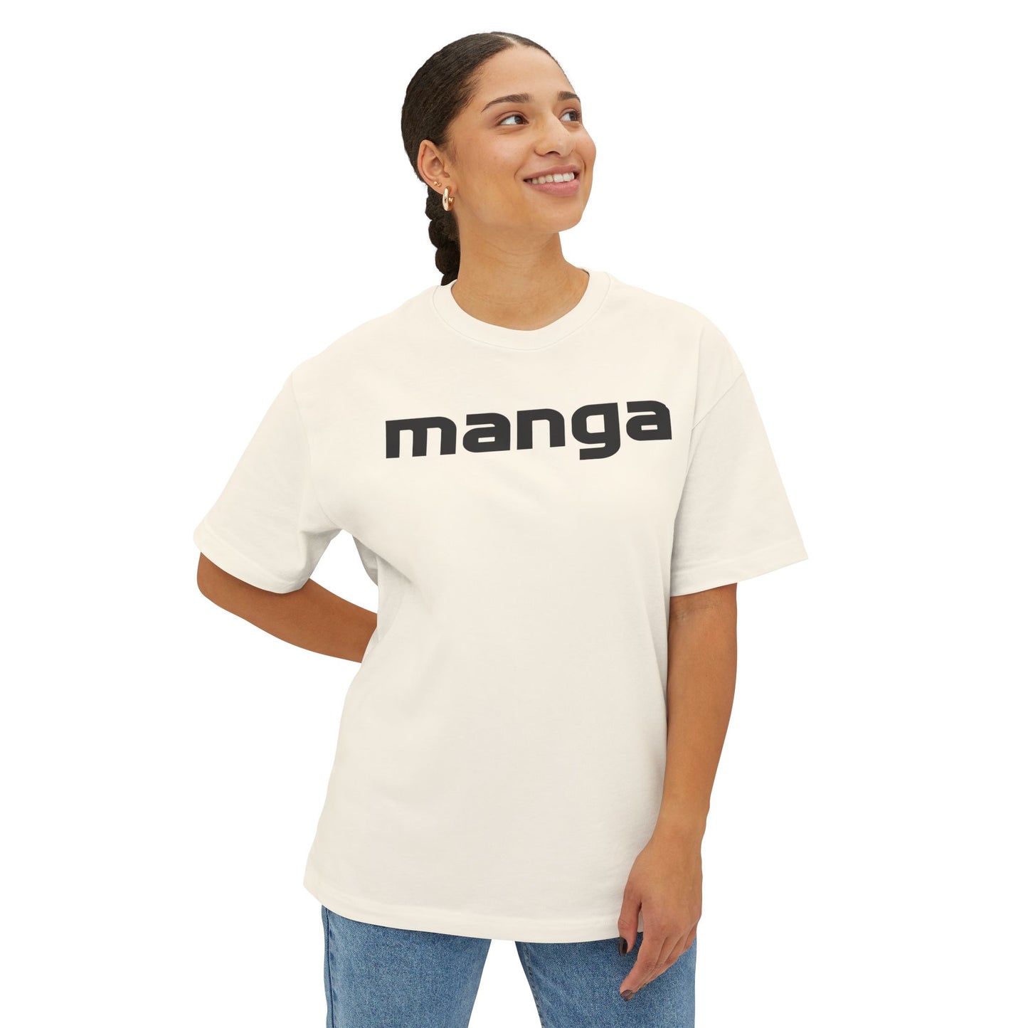 MANCO MANGA BLACK. Unisex Oversized Boxy Tee
