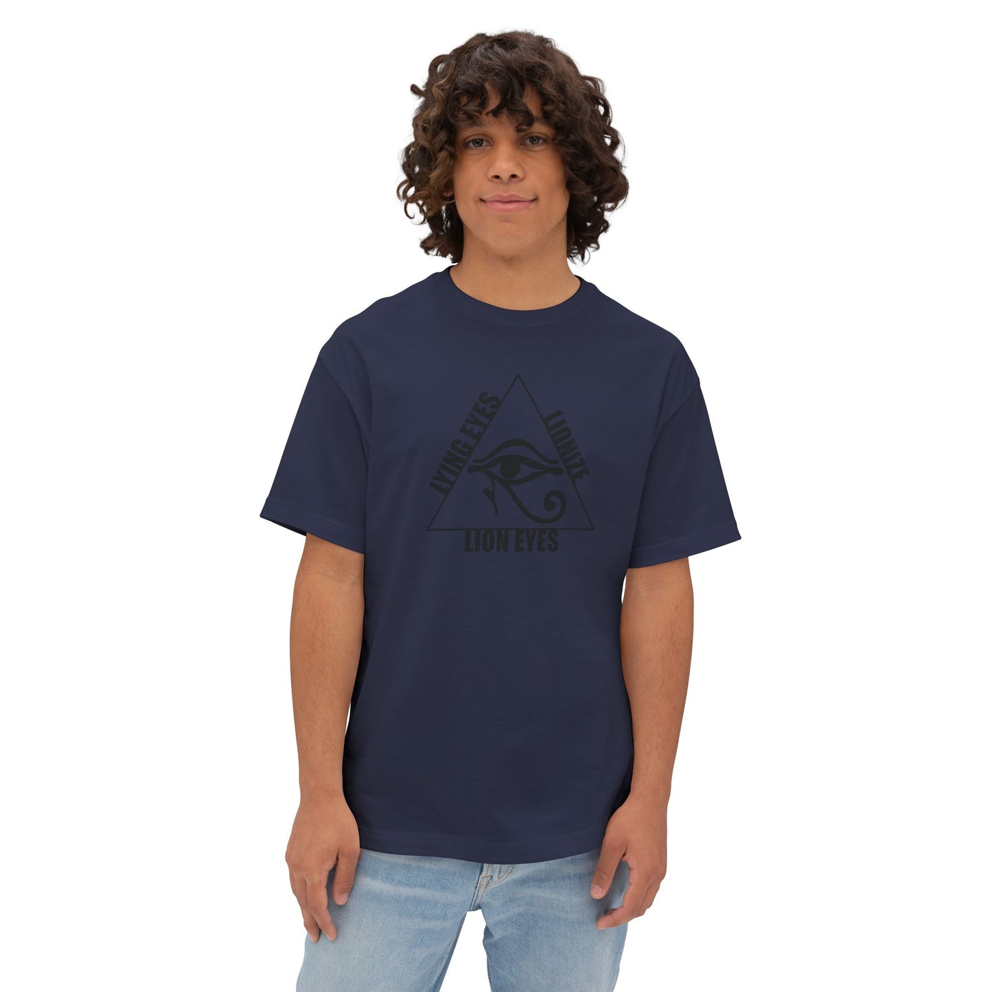 LYING EYES LIONIZE LION EYES. Unisex Oversized Boxy Tee