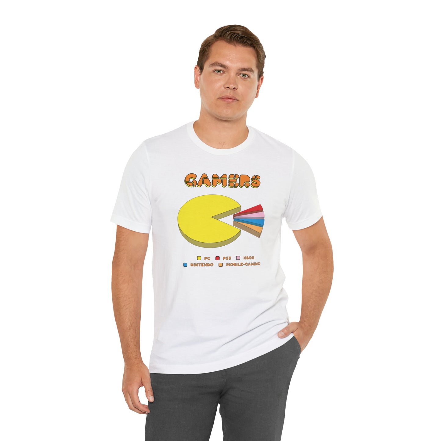 PC MAN EATS. Unisex Jersey Short Sleeve Tee