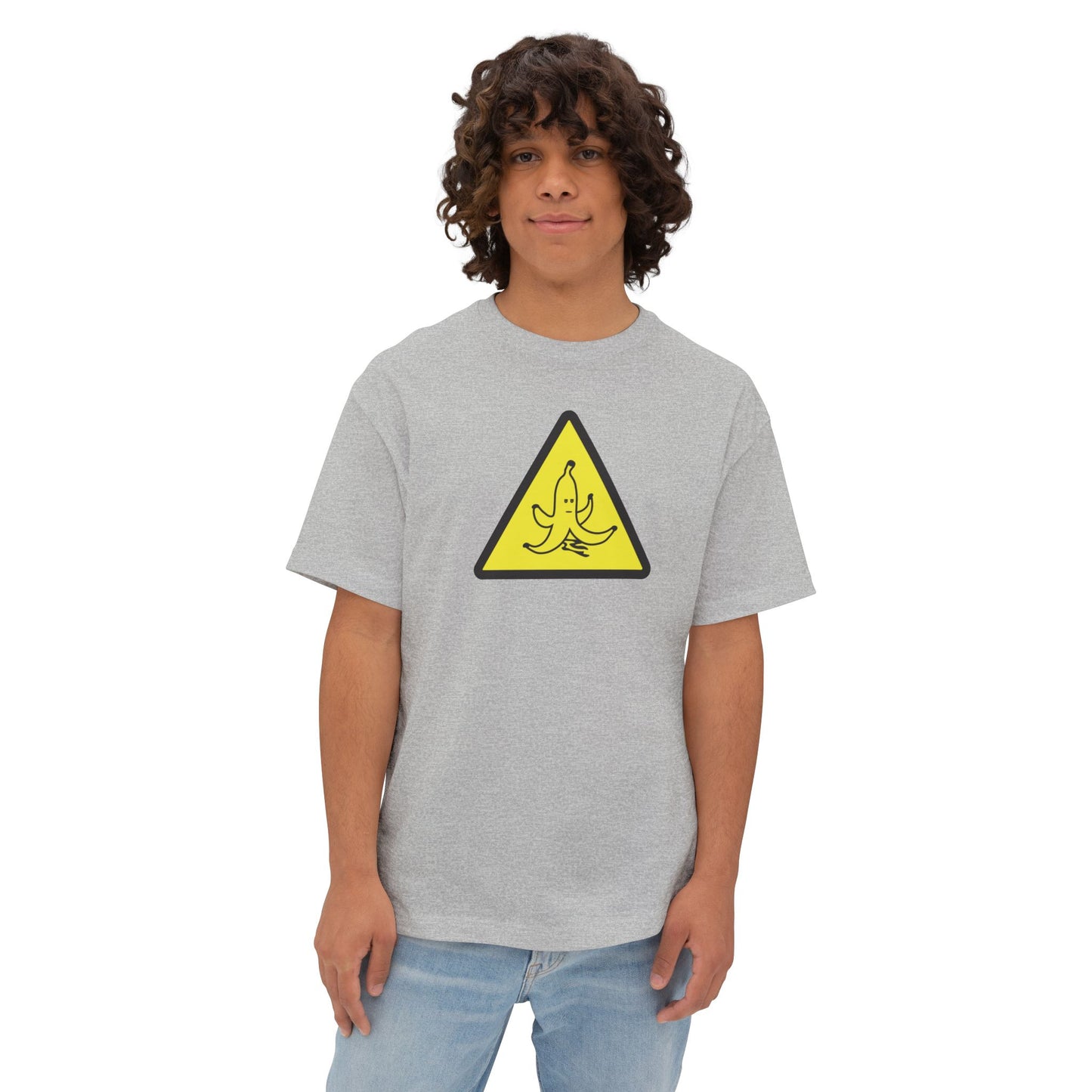 CAUTION BANANA PEEL. Unisex Oversized Boxy Tee