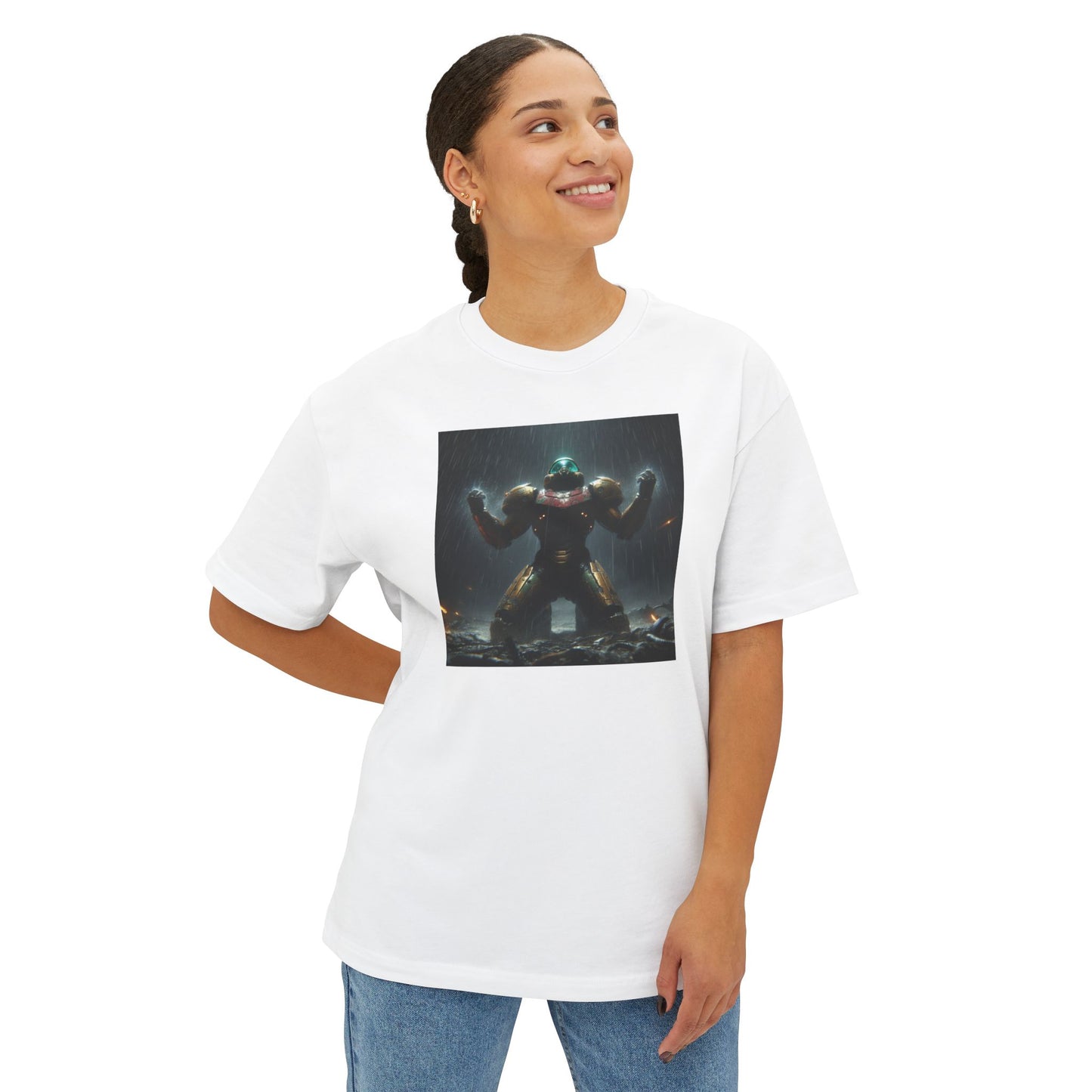 DEAD PLANET (AI generated). Unisex Oversized Boxy Tee