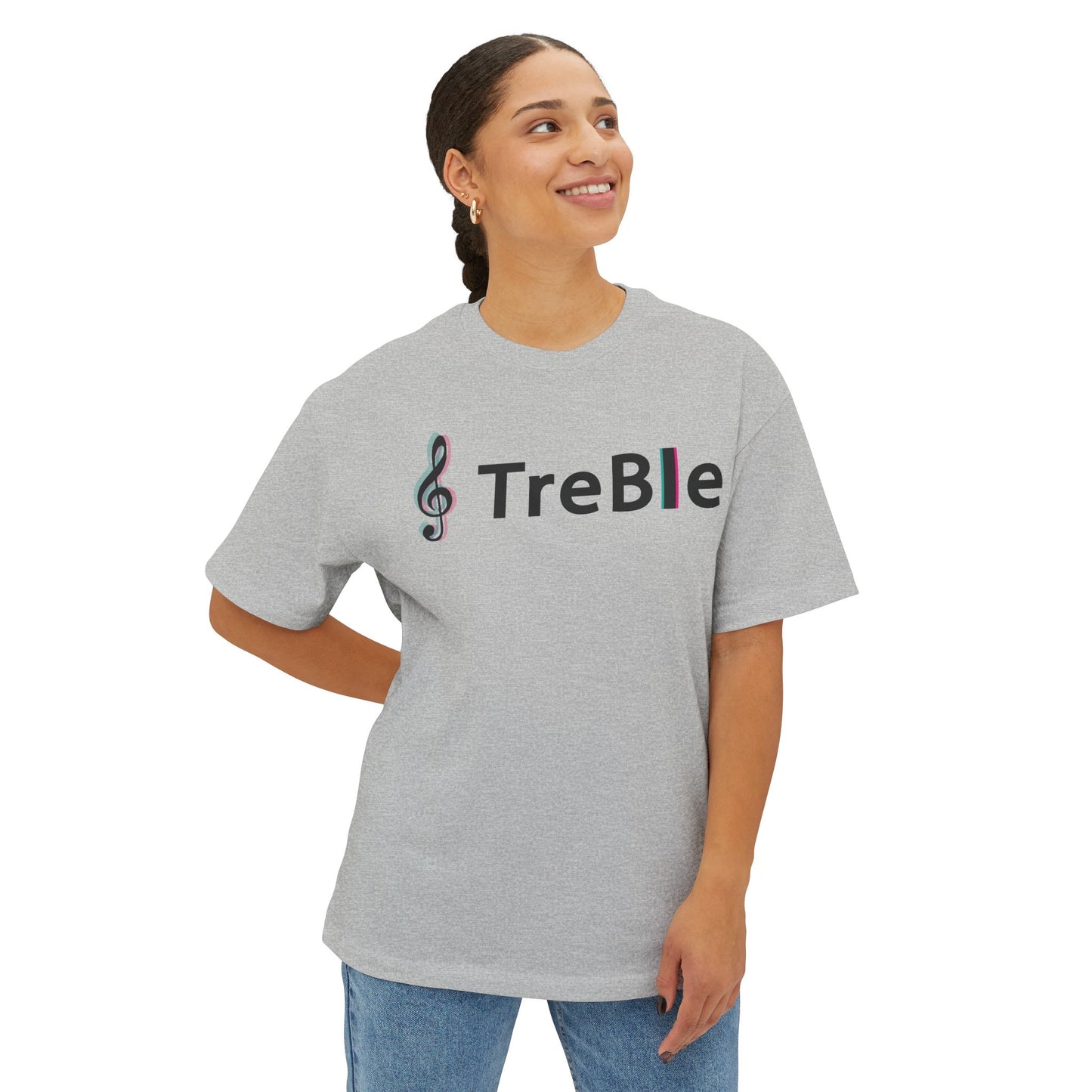 TREBLE TOCK. Unisex Oversized Boxy Tee