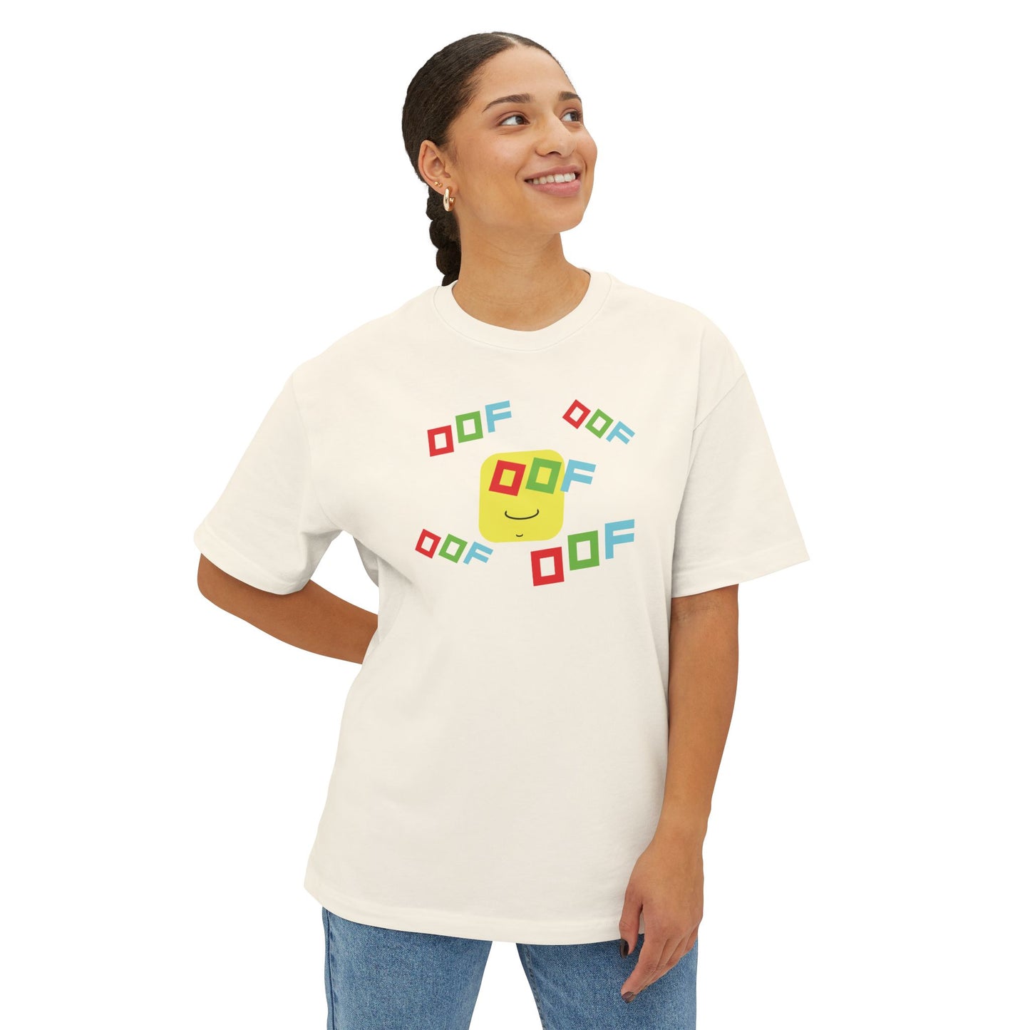 ROW BLOCKS OOF. Unisex Oversized Boxy Tee