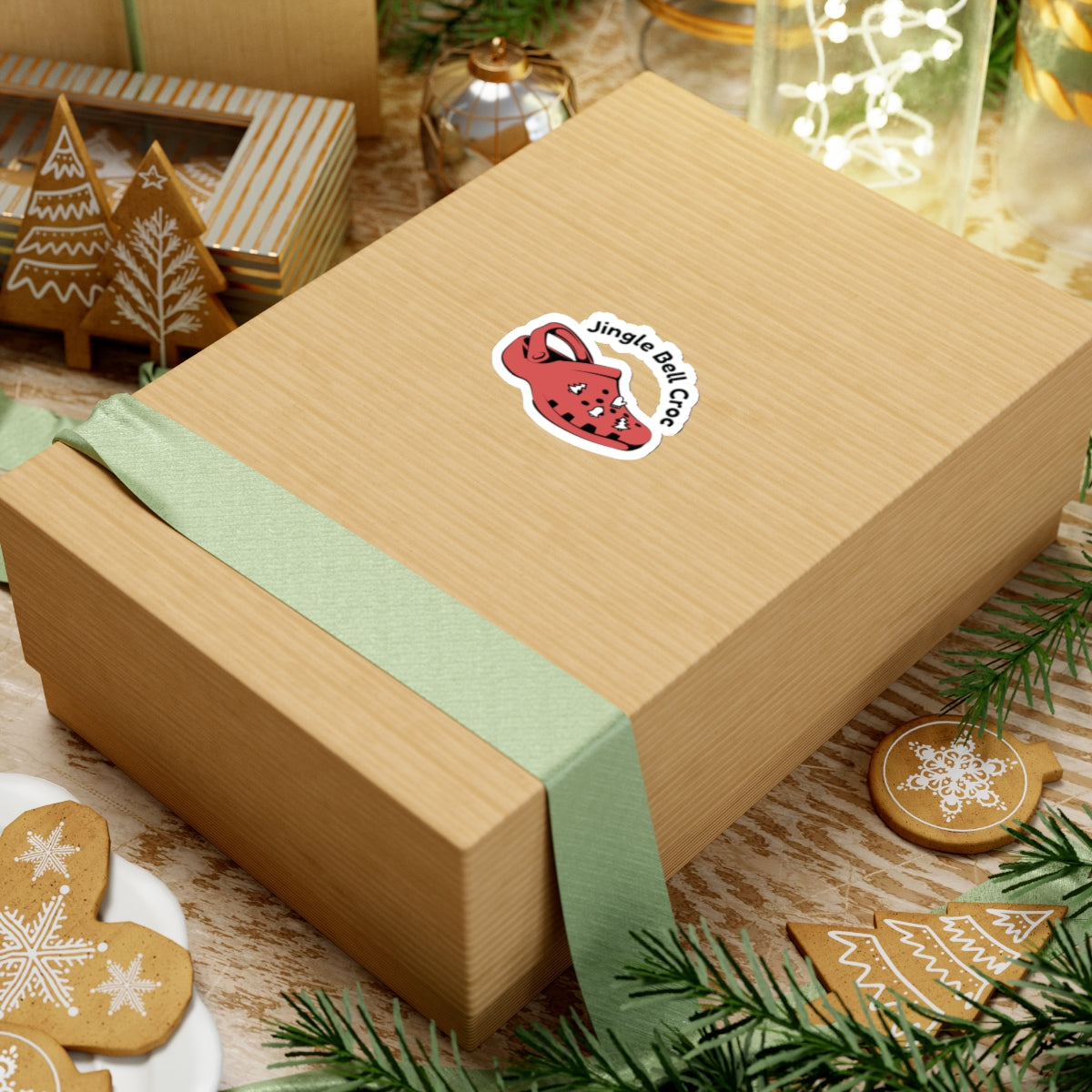 JINGLE BELL CROC. Kiss-Cut Stickers