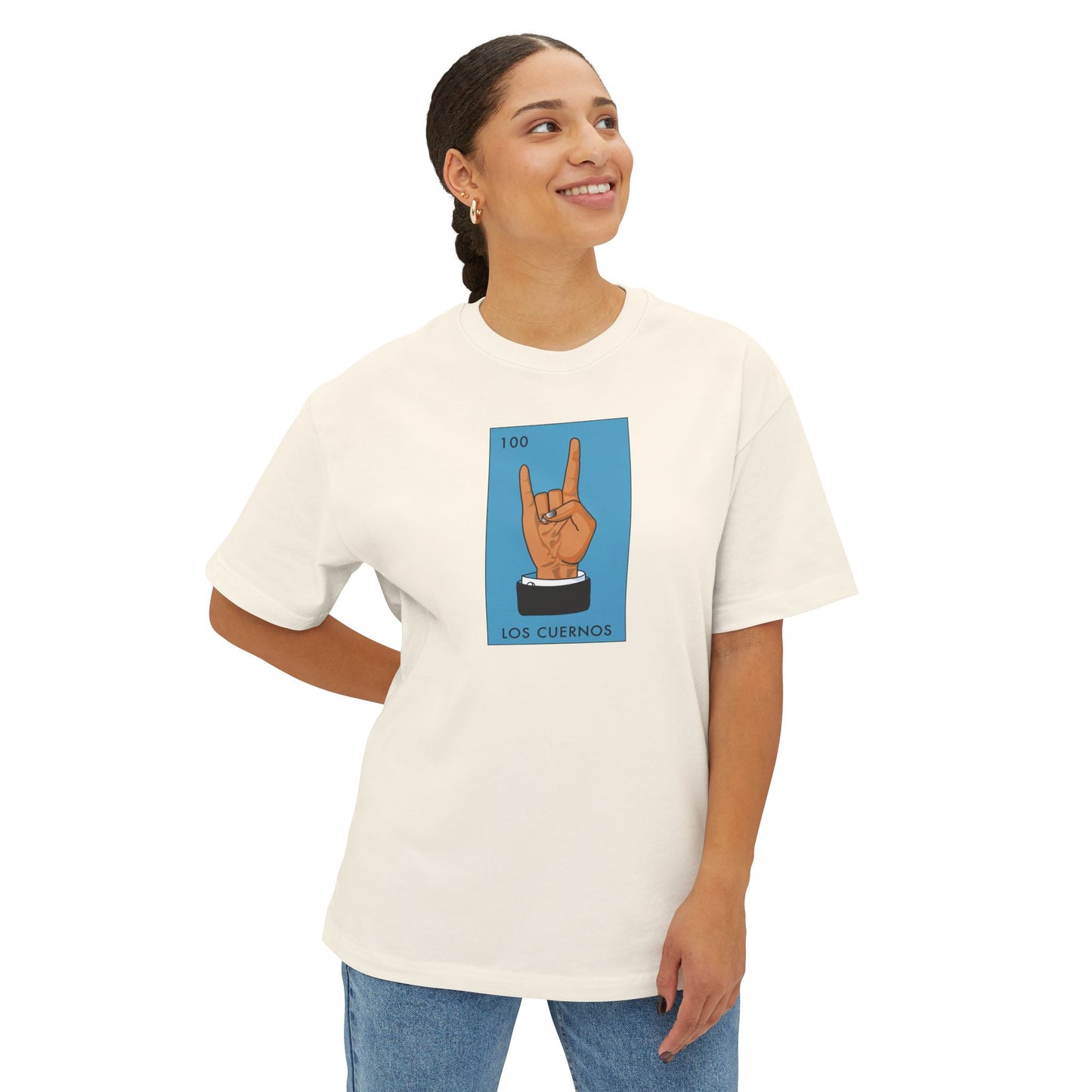 LOS CUERNOS (THE HORNS) Unisex Oversized Boxy Tee