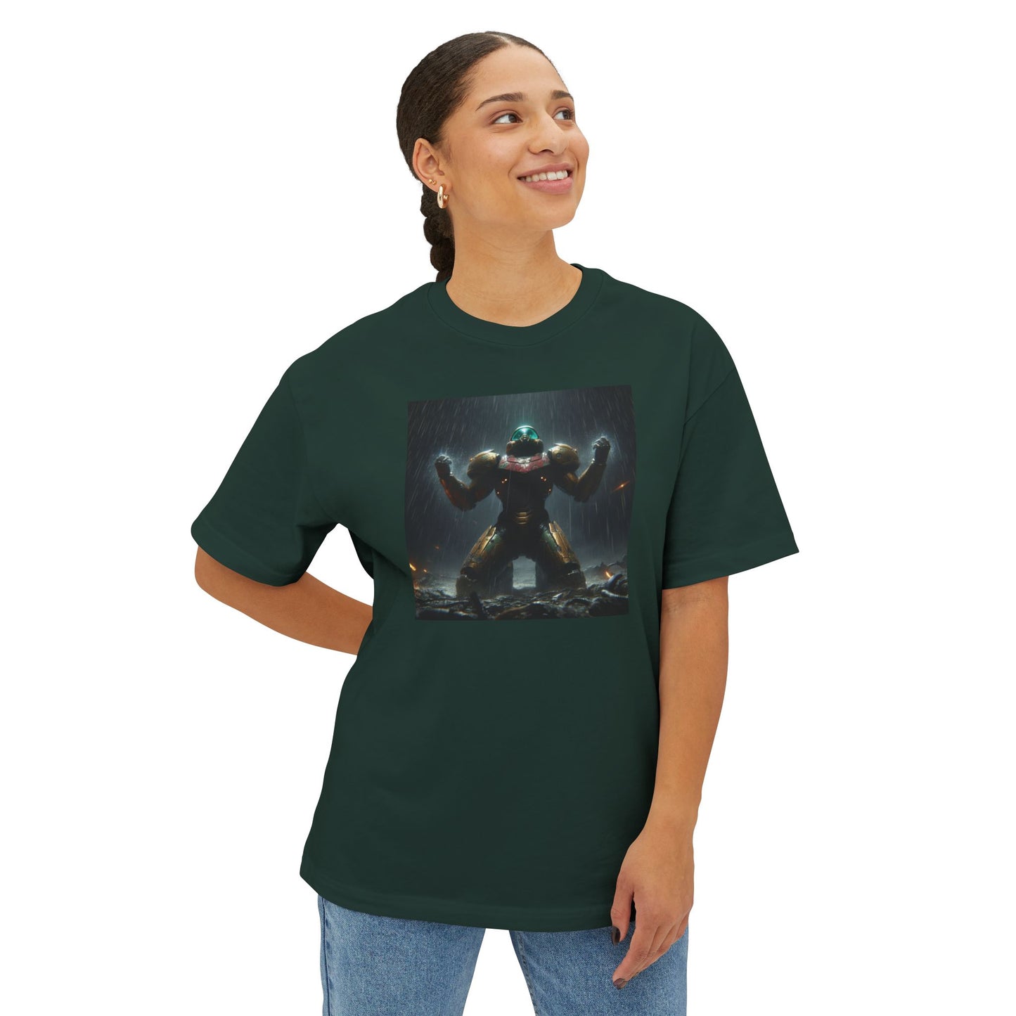 DEAD PLANET (AI generated). Unisex Oversized Boxy Tee