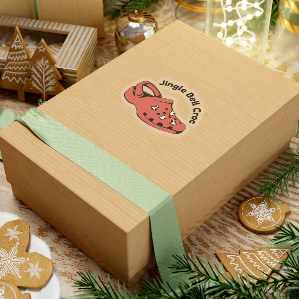 JINGLE BELL CROC. Kiss-Cut Stickers