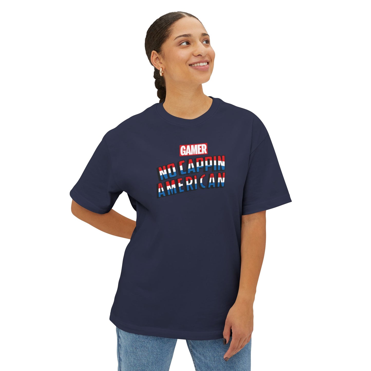 NO CAPPIN AMERICAN. Unisex Oversized Boxy Tee