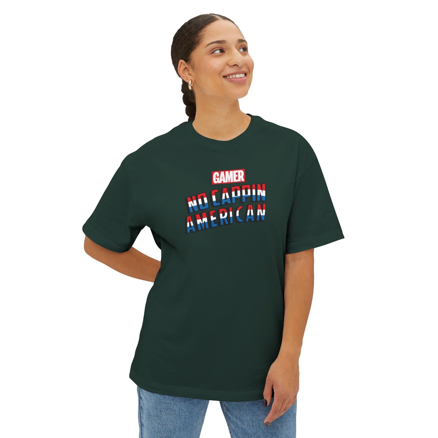 NO CAPPIN AMERICAN. Unisex Oversized Boxy Tee