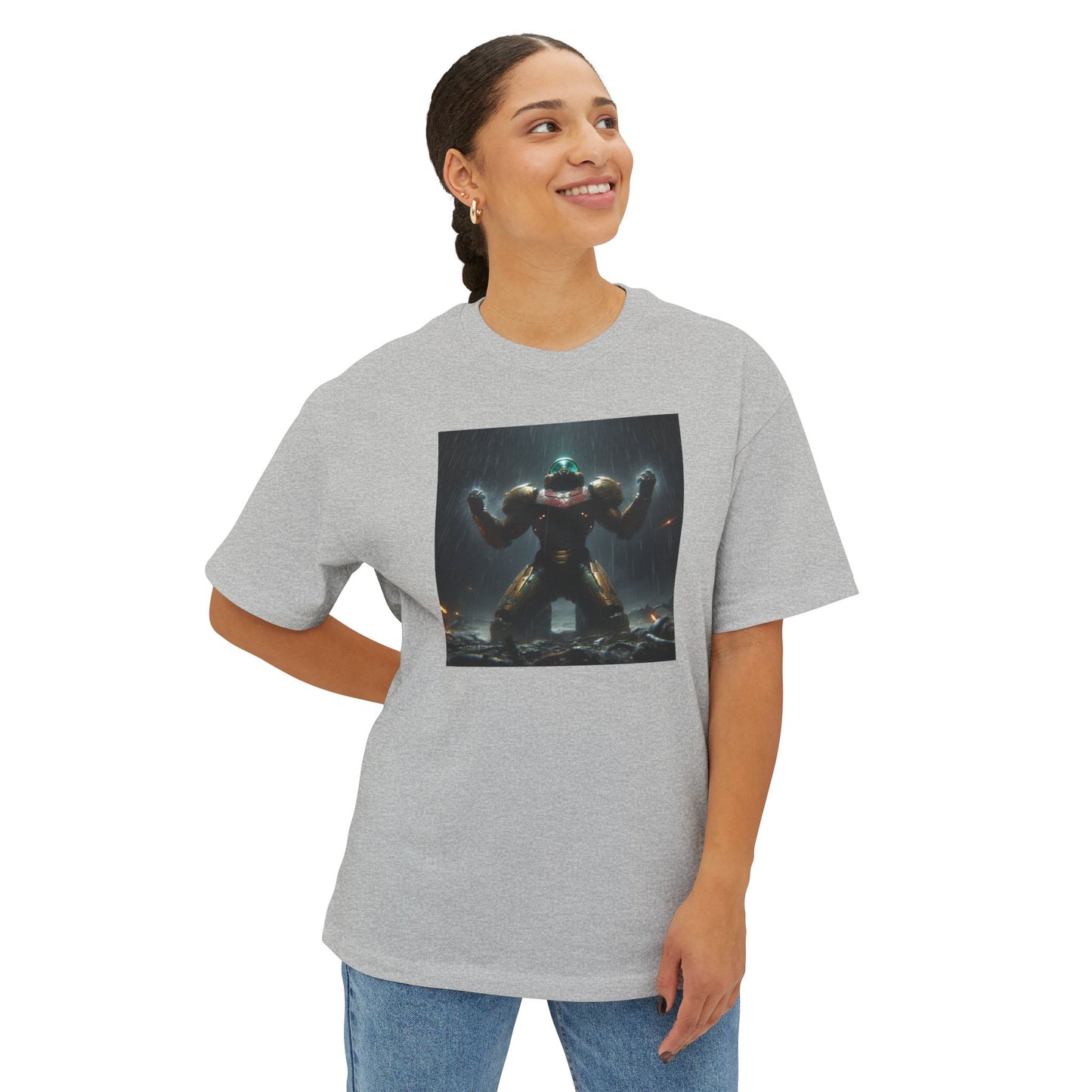 DEAD PLANET (AI generated). Unisex Oversized Boxy Tee