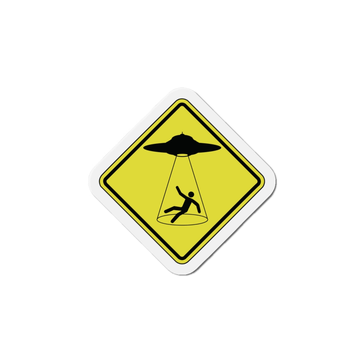CAUTION UFO. Die-Cut Magnets