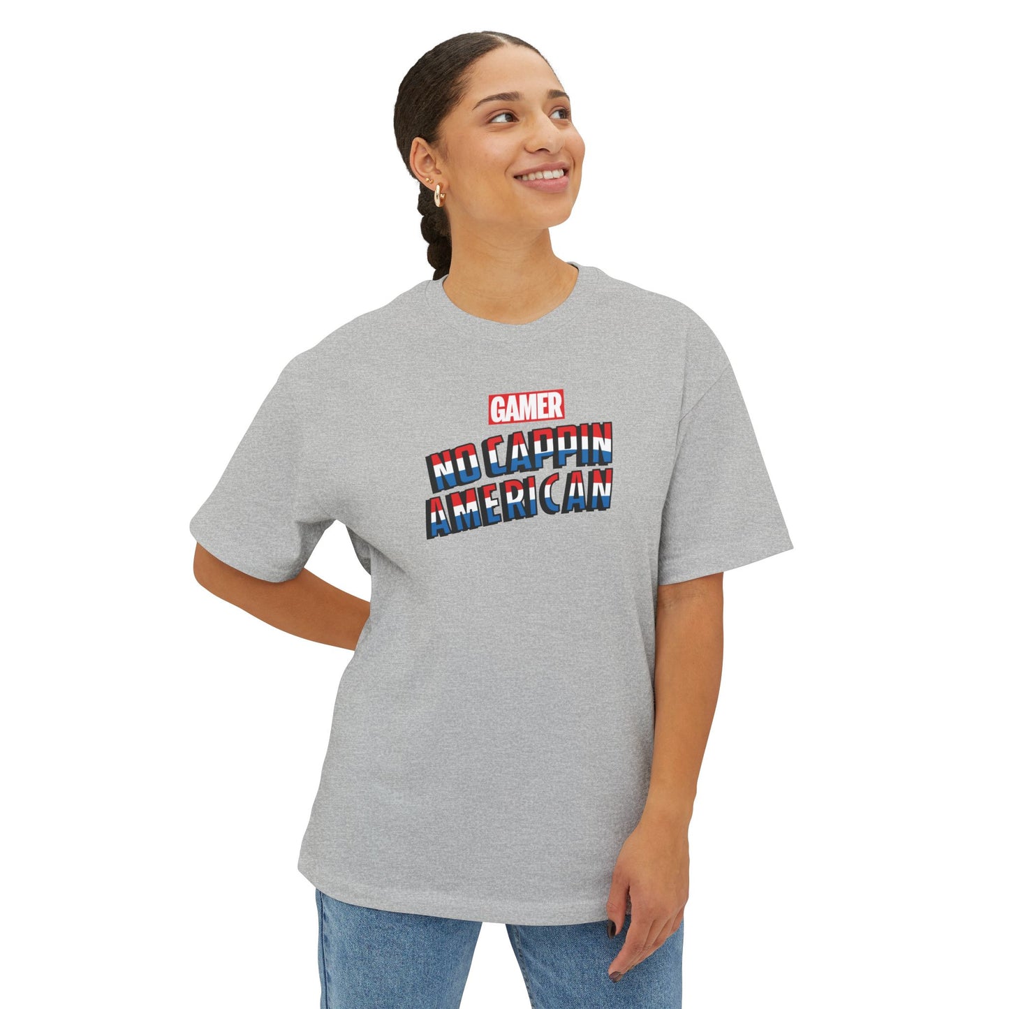 NO CAPPIN AMERICAN. Unisex Oversized Boxy Tee