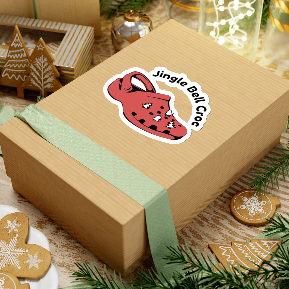 JINGLE BELL CROC. Kiss-Cut Stickers