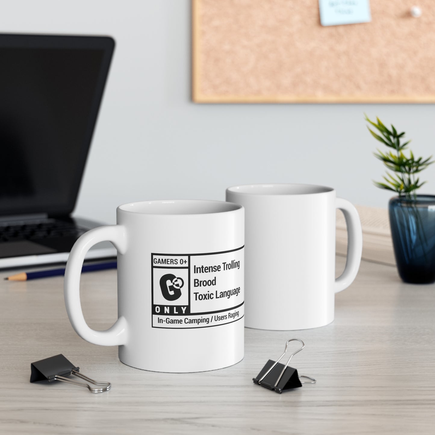 GAMERS ONLY. White Ceramic Mug, 11oz