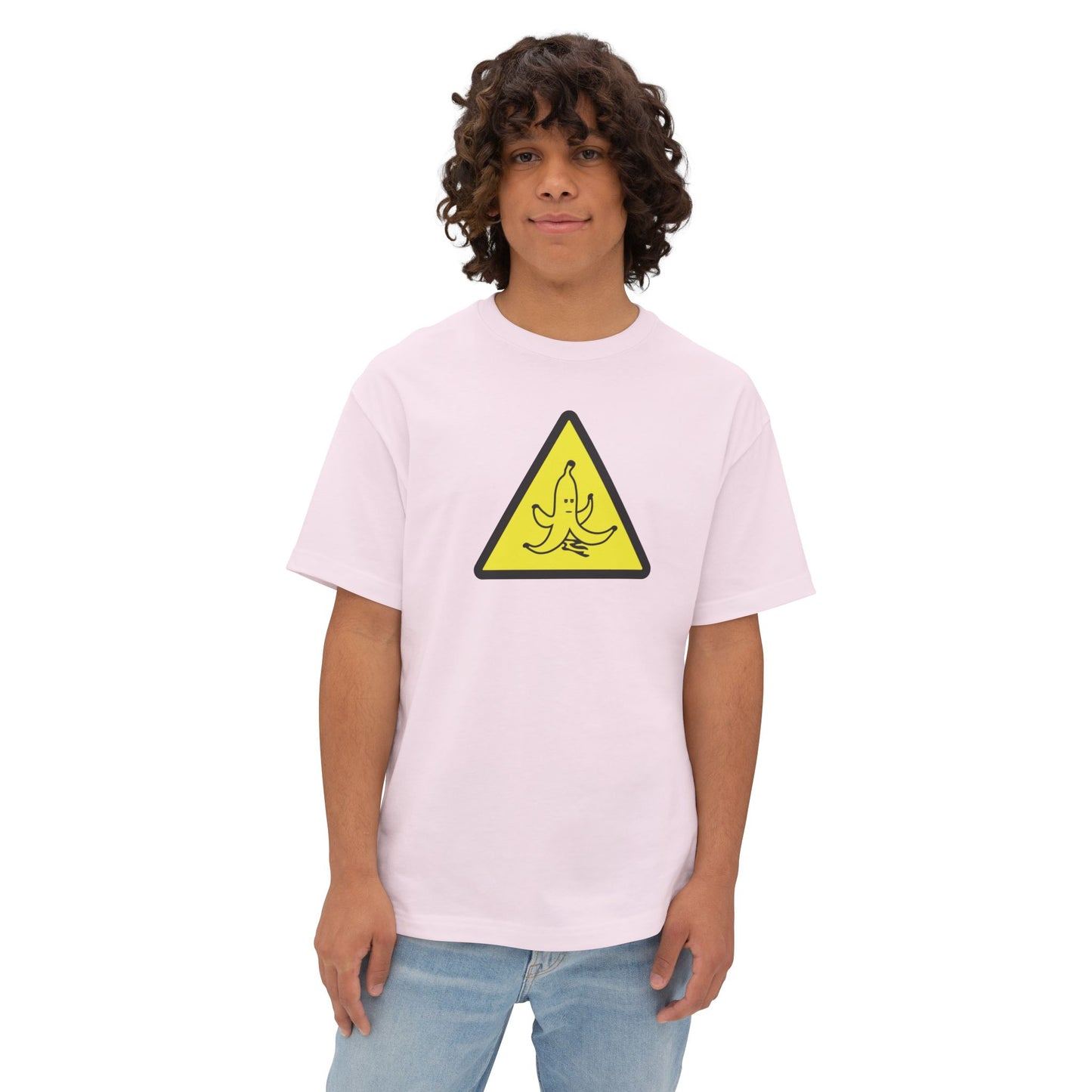 CAUTION BANANA PEEL. Unisex Oversized Boxy Tee