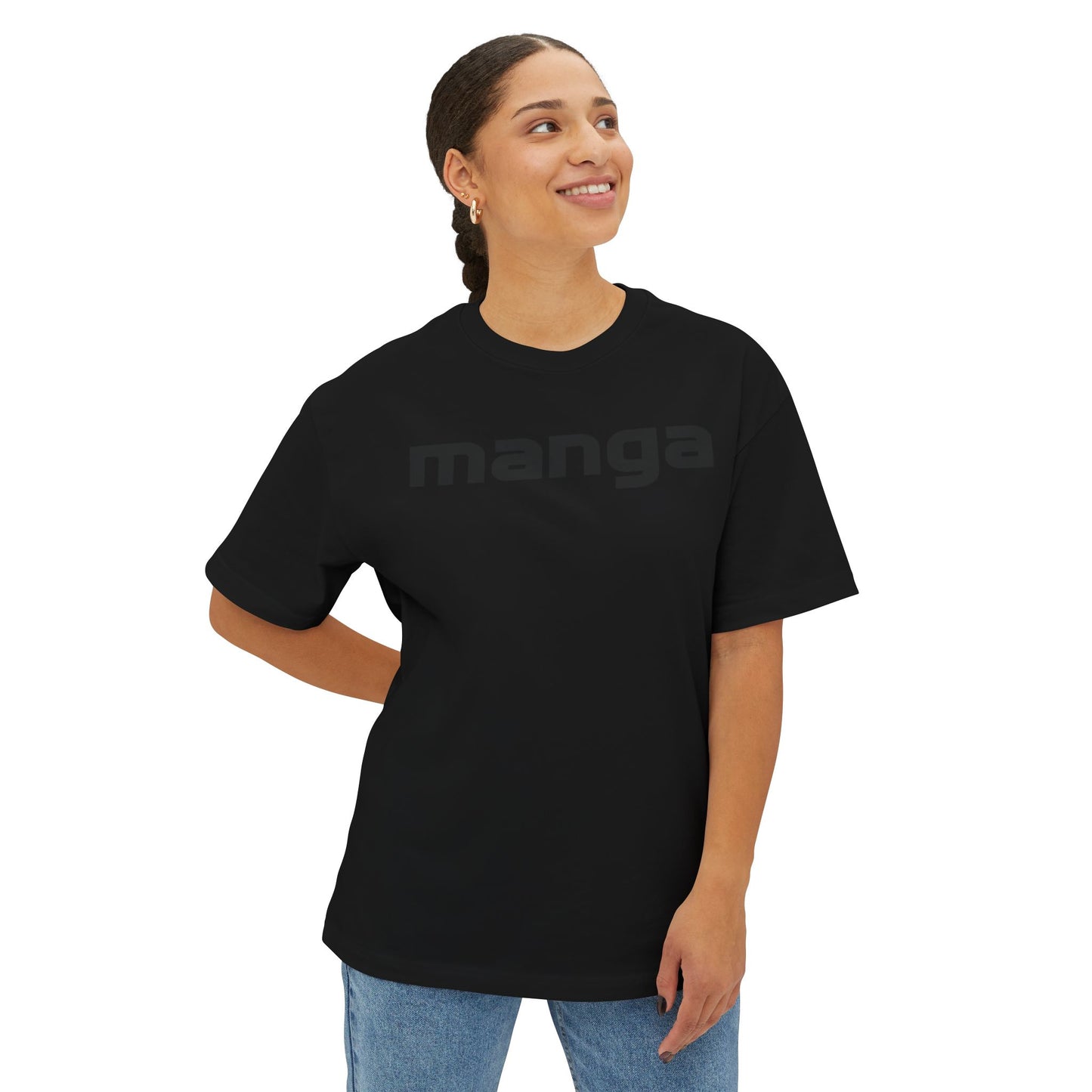 MANCO MANGA BLACK. Unisex Oversized Boxy Tee