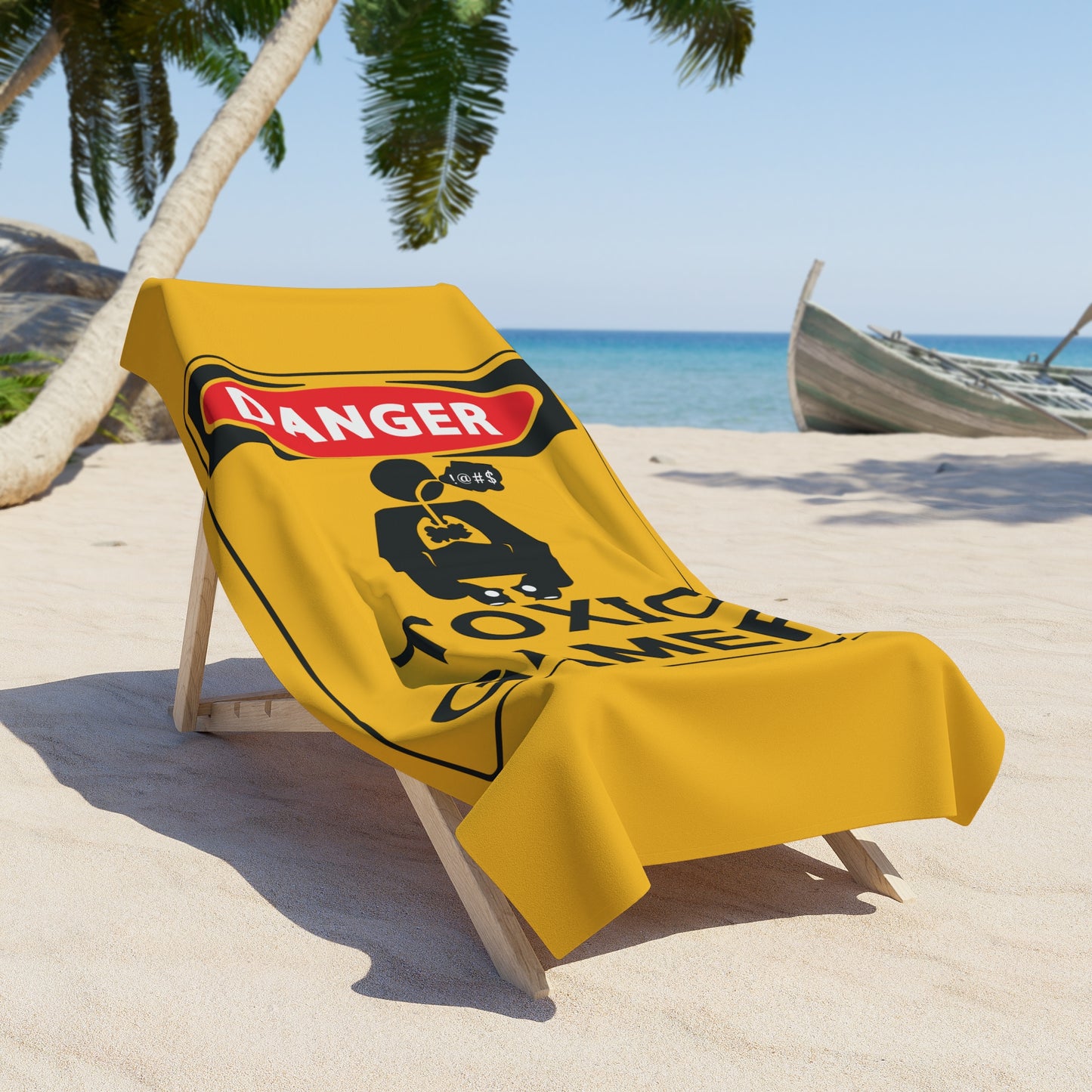 TOXIC GAMER !@#$. Beach Towel