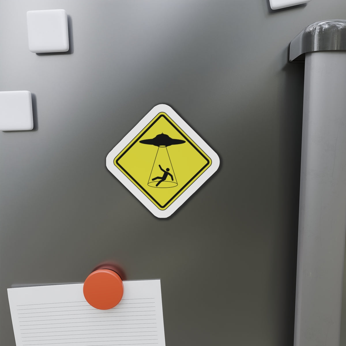 CAUTION UFO. Die-Cut Magnets