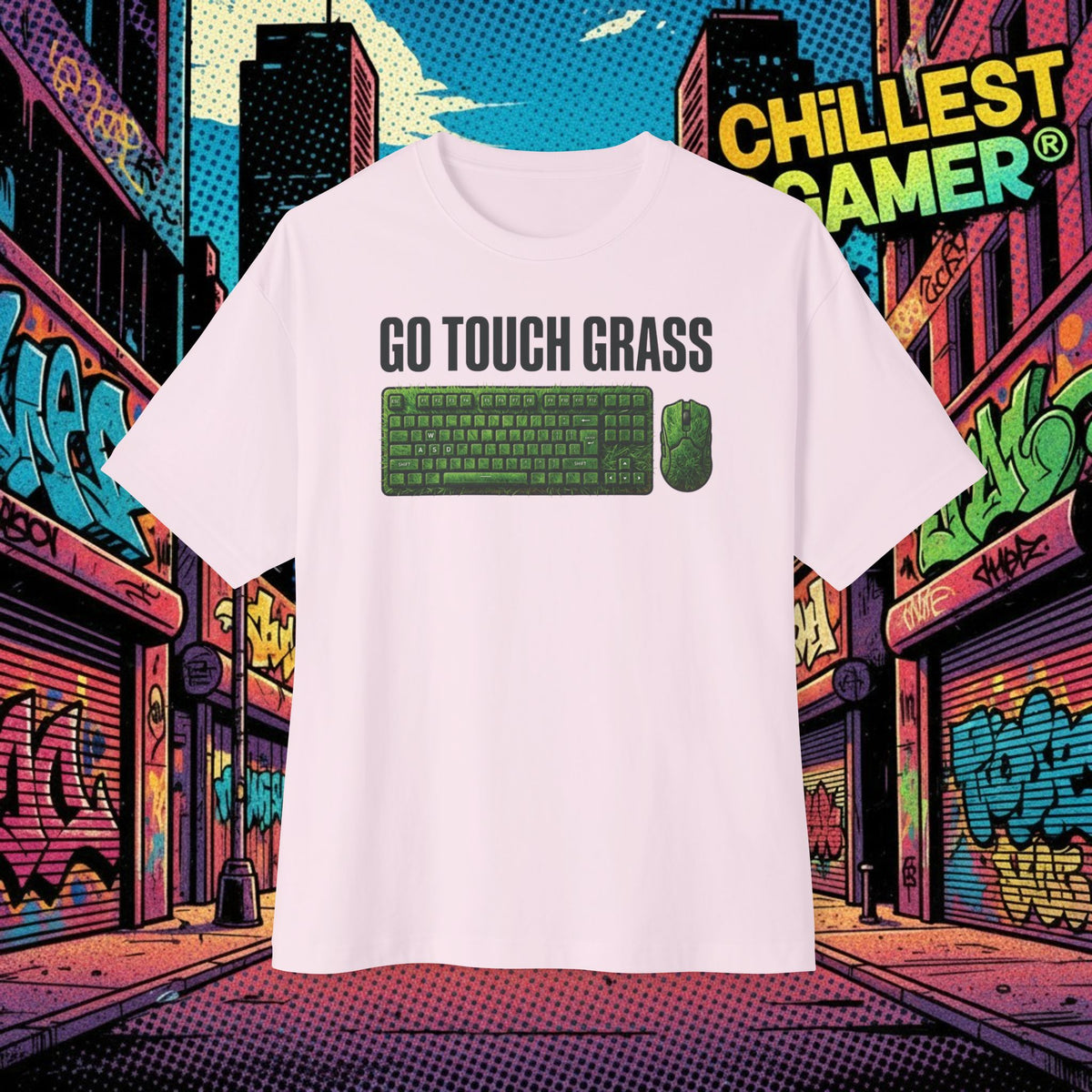 GO TOUCH GRASS. Unisex Oversized Boxy Tee
