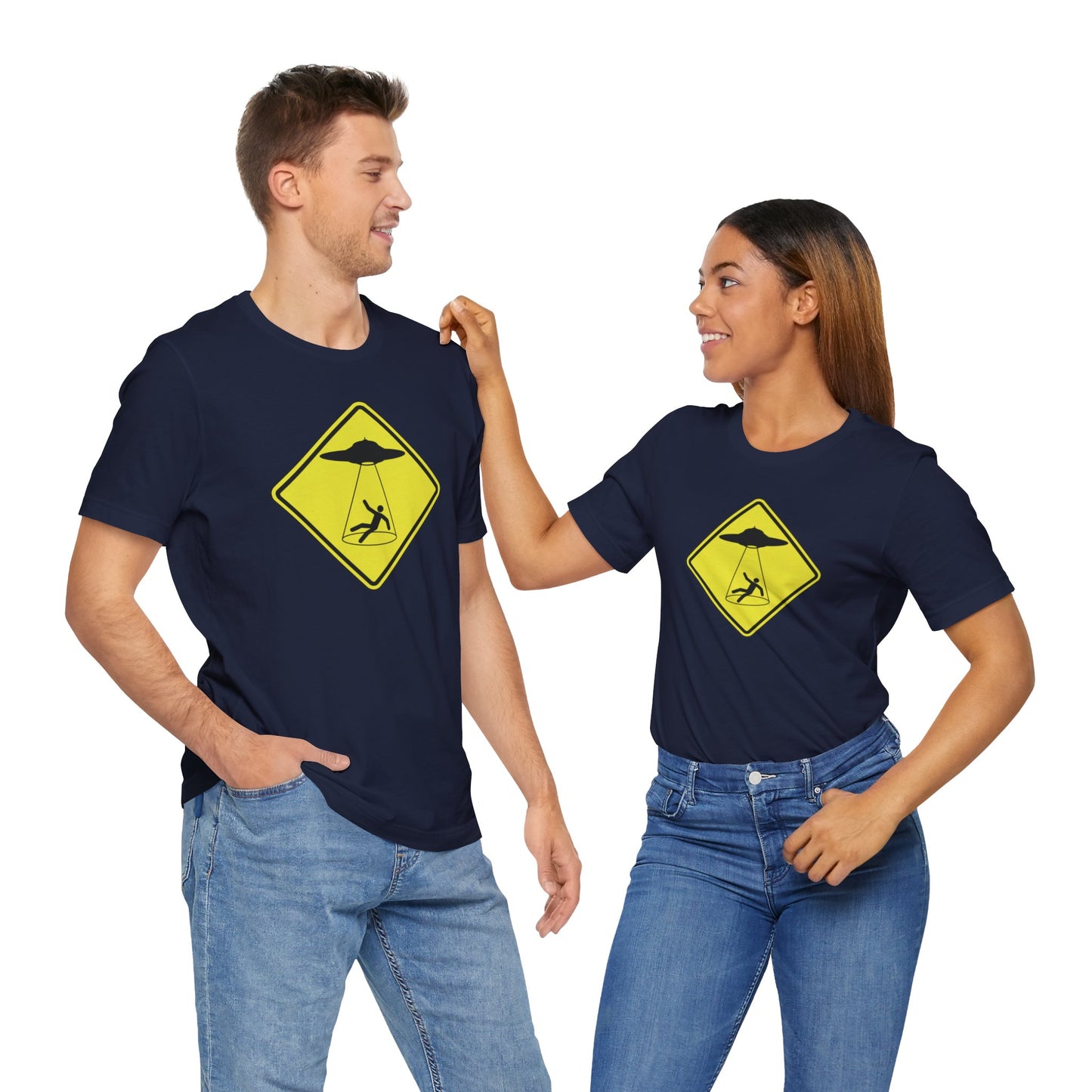 CAUTION UFO! Unisex Jersey Short Sleeve Tee