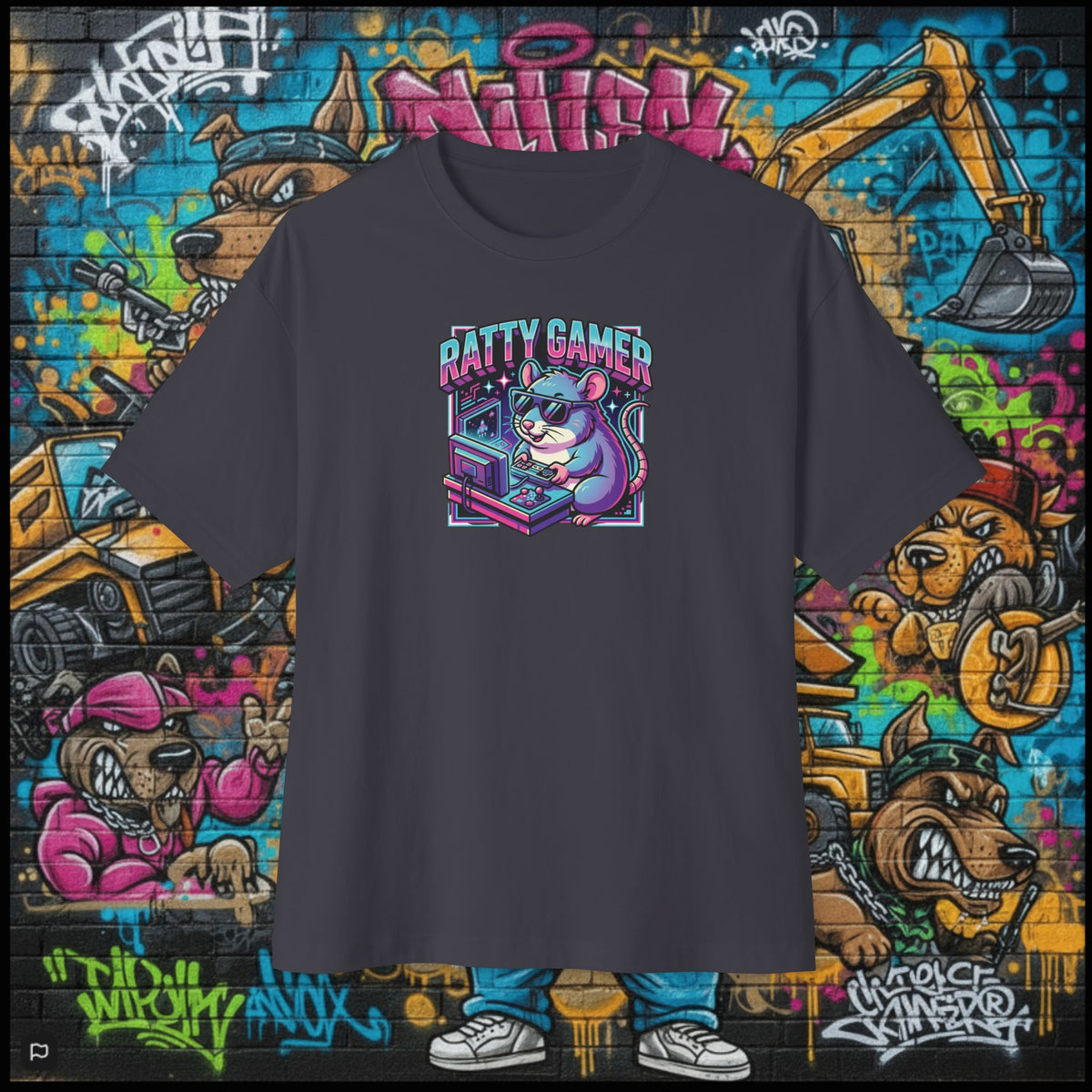 RATTY GAMER. Unisex Oversized Boxy Tee