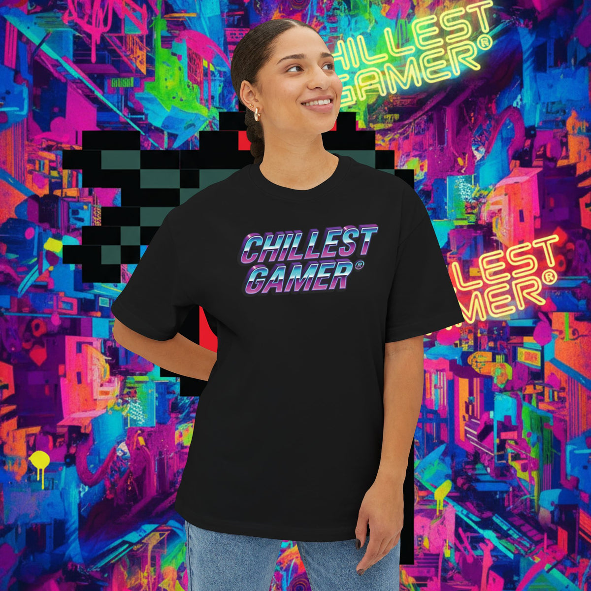 CHILLEST GAMER. Unisex Oversized Boxy Tee