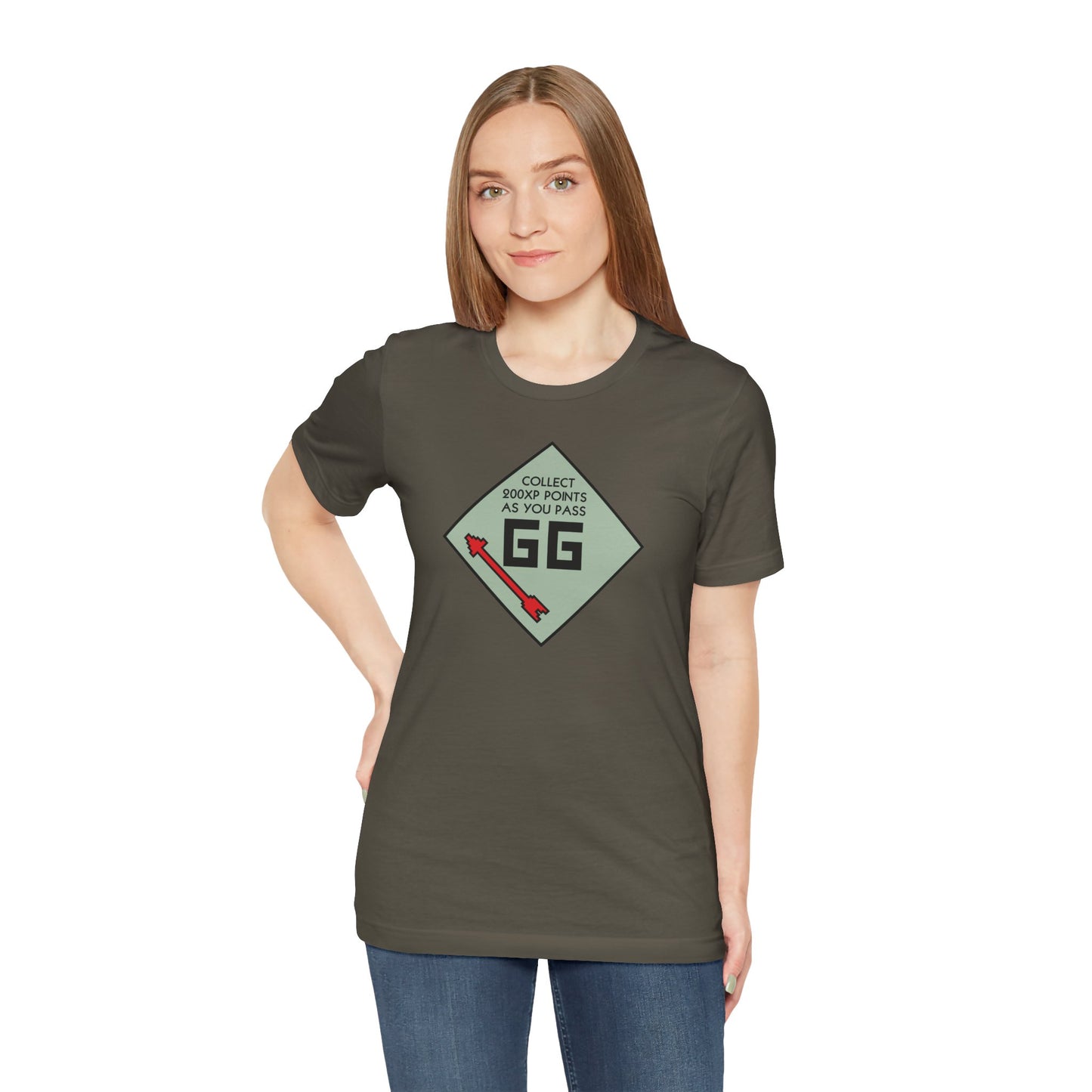 GG PASS GO COLLECT 200XP. Unisex Jersey Short Sleeve Tee