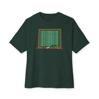 I WILL DO MY HOMEWORK B4 I GAME. Unisex Oversized Boxy Tee