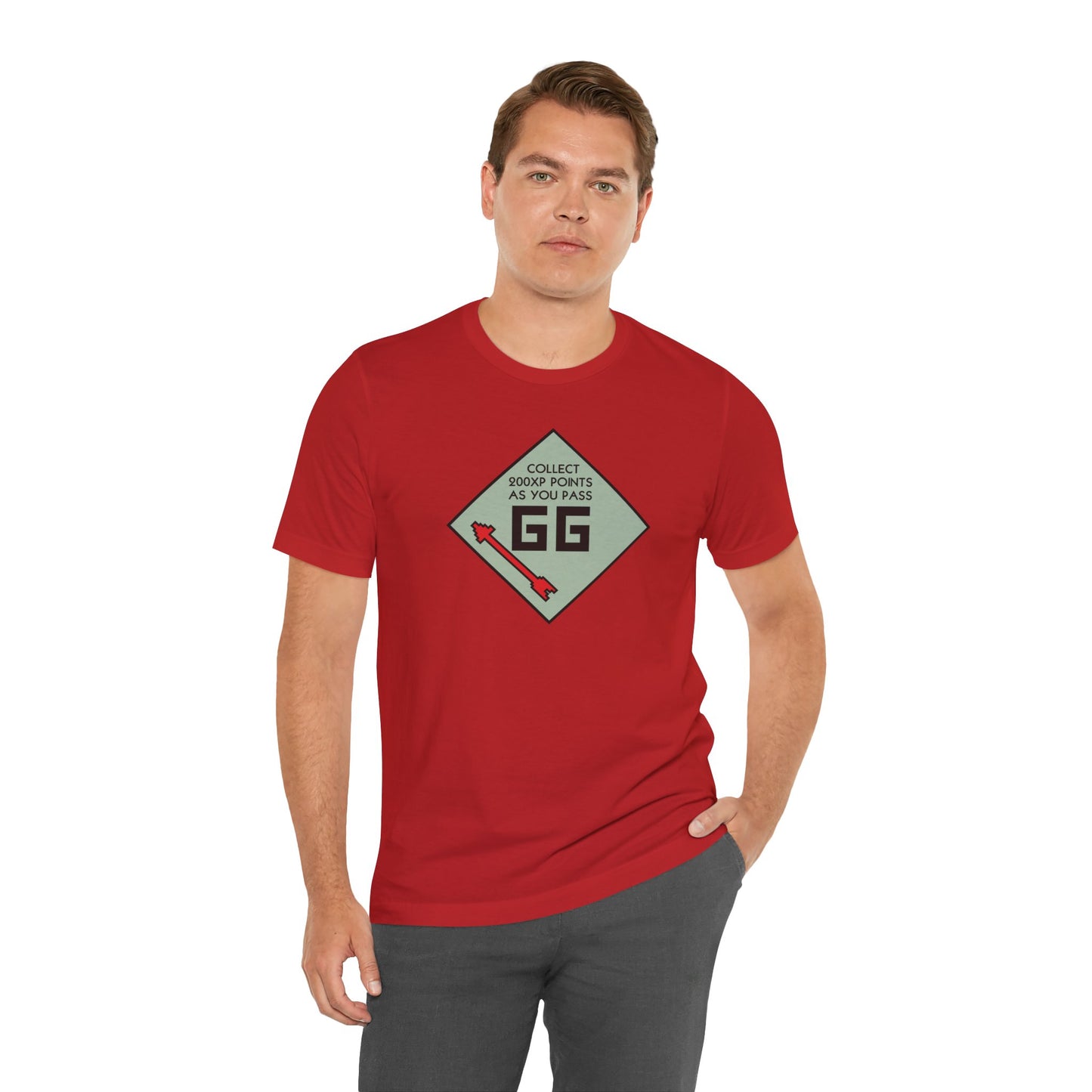 GG PASS GO COLLECT 200XP. Unisex Jersey Short Sleeve Tee