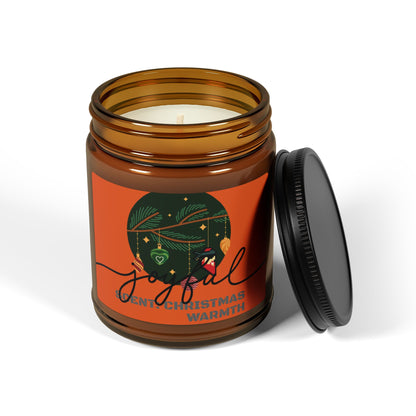 CHRISTMAS WARMTH. Scented Soy Candle (Multi-Size, Amber Jar)