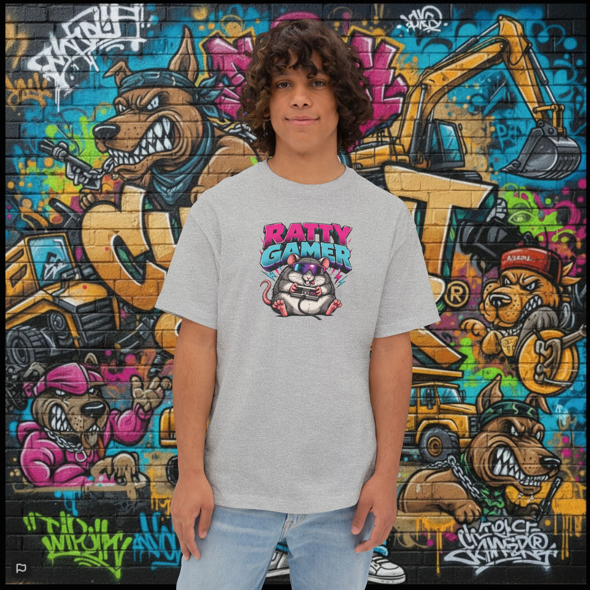 RATTY GAMER. Unisex Oversized Boxy Tee